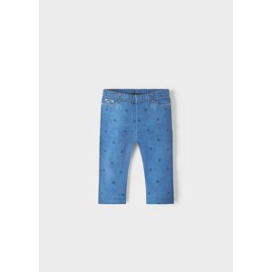 Legíny s tiskem džínů kytičky tmavě modré MINI Mayoral velikost: 74 (9 měsíců)