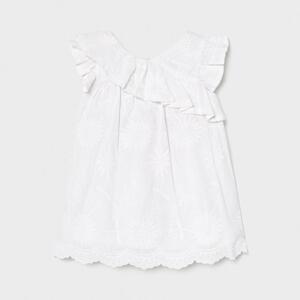 Šaty s výšivkami květin bílé BABY Mayoral velikost: 86 (18 měsíců)