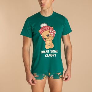 Pánské triko a boxerky Vánoční Medvídci zelené Extreme Intimo velikost: 7 (XL)