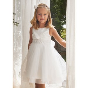 Šaty s překřížením a tylovou sukní bílé Abel & Lula velikost: 110