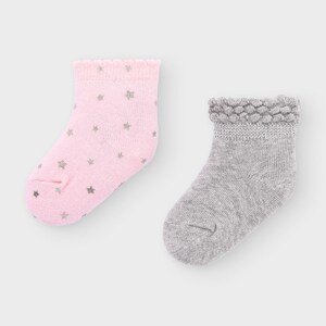 2 pack ponožek hvězdičky růžovo-šedé NEWBORN Mayoral velikost: 12 měsíců