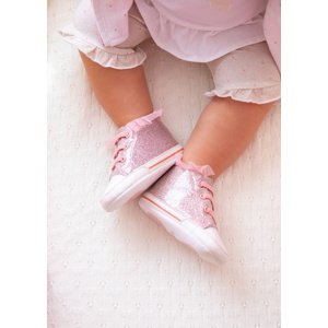 Tenisky kojenecké s tylem a třpytkami růžové NEWBORN Mayoral velikost: 16 (2-5 měsíců)