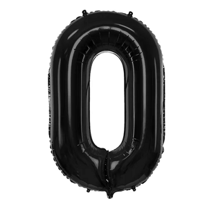 PartyDeco Balónek fóliový číslo 0 černý 100cm Party Deco