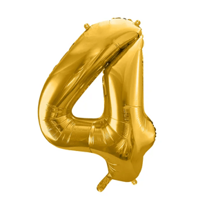PartyDeco Balónek fóliový číslo 4 zlatá 100 cm Party Deco
