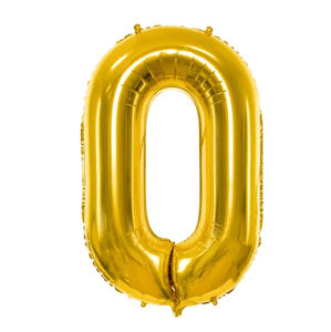PartyDeco Balónek fóliový číslo 0 zlatá 100 cm Party Deco