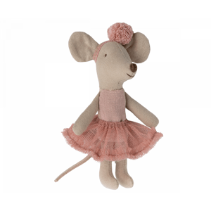 Myška baletka s čelenkou malá sestra světle růžová Maileg