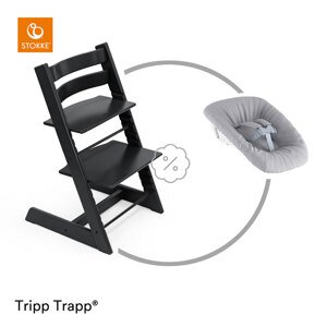 Stokke Židlička Tripp Trapp®  - Black + novorozenecký set