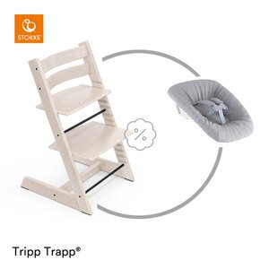 Stokke Židlička Tripp Trapp® - Whitewash + novorozenecký set