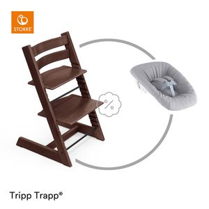 Stokke Židlička Tripp Trapp® - Walnut Brown + novorozenecký set