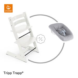 Stokke Židlička Tripp Trapp® - White + novorozenecký set