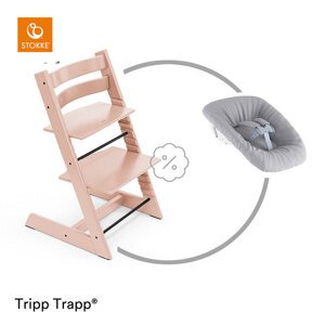 Stokke Židlička Tripp Trapp® - Serene Pink + novorozenecký set