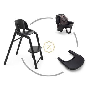 Bugaboo Giraffe židlička BLACK + baby set BLACK + pult BLACK
