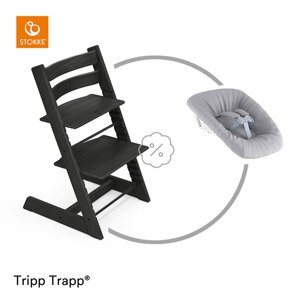 Stokke Židlička Tripp Trapp® dub - Oak Black + novorozenecký set