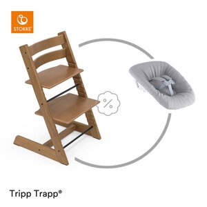 Stokke Židlička Tripp Trapp® dub - Oak Brown + novorozenecký set