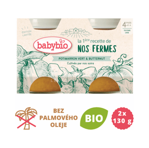 BabyBio zelená a máslová dýně z naší vlastní ekofarmy  2x130g