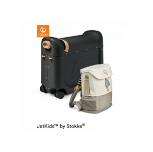 Stokke Cestovní set JetKids™ - Black/White (zavazadlo+batoh)