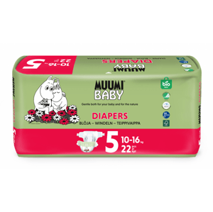 Muumi Baby 5 MAXI PLUS 10–16 kg (22 ks), eko pleny