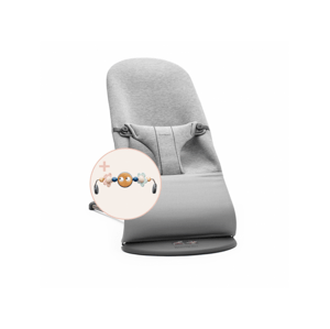 Baby Björn lehátko Bliss Light Grey 3D Jersey s hračkou očička Googly Eyes Pastels