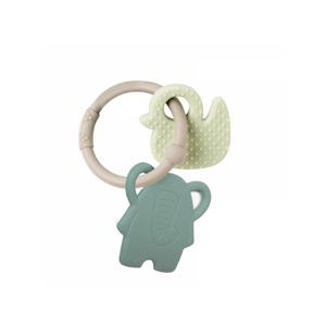 NATTOU Kousátko silikonové BPA free Lapidou sloník zelená