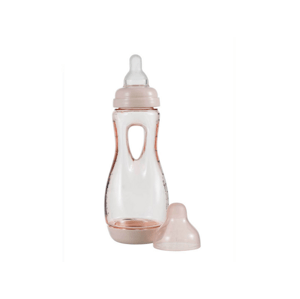 Difrax Lehce uchopitelná dětská lahvička , antikolik, světle růžová, 240ml