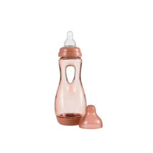 Difrax Lehce uchopitelná dětská lahvička , antikolik, cihlová, 240ml