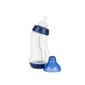 Difrax Kojenecká S-lahvička , široká, Antikoliková, tmavě modrá - 310 ml
