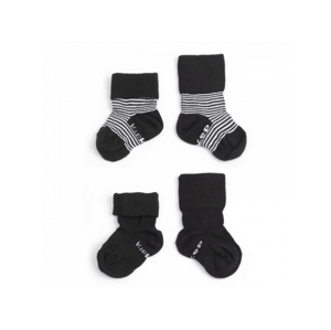 KipKep ponožky Stay-on-Socks 0-6m 2páry Black Stripes
