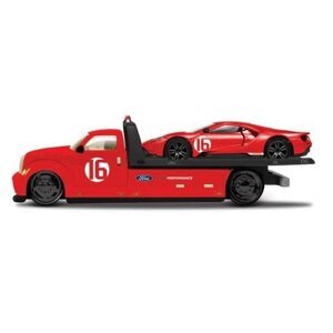 Maisto Flatbed - 2022 Ford GT Heritage Edition, červená, s číslem 16, 1:64