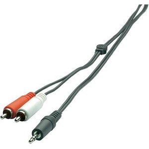 Připojovací kabel SpeaKa, jack zástr. 3.5 mm/ 2x cinch zástr., černý, 2 m