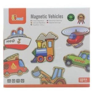 Viga Dřevěné magnety 20 ks - dopravní prostředky