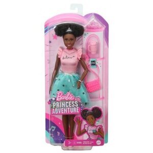 Barbie PRINCESS ADVENTURE KAMARÁDKA varianta 1 snědá pleť, modrá sukně