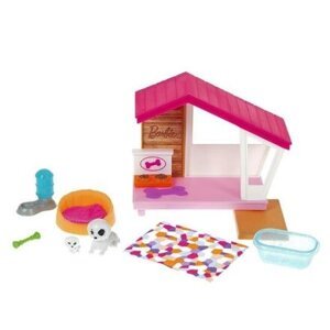 Barbie mini herní set s mazlíčkem varianta 1 psí bouda