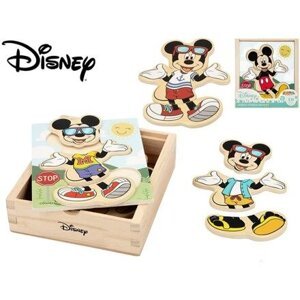 Mickey Mouse vkládačka dřevěná "Obleč Mickeyho"
