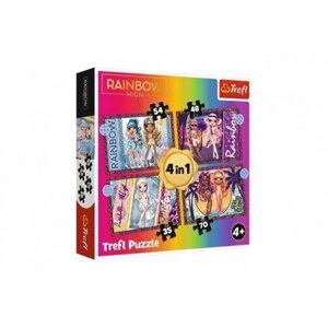 Puzzle 10v1 Kolekce módních panenek/Rainbow high v krabici