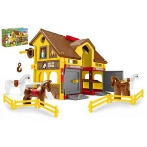 Play House - Ranč s koňmi plast + kůň 4ks v krabici