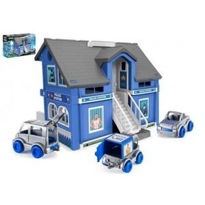 Play House - Policejní stanice plast + 3ks auta + 1ks helikoptéra v krabici