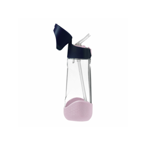 B.BOX Láhev na pití s brčkem - indigo/růžová 450 ml