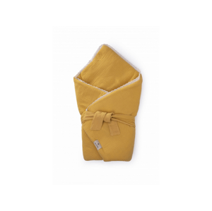 Maceshka Mušelínová zavinovačka s páskem a ozdobným okrajem, mimosa-krajka