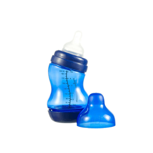 Difrax Kojenecká S-lahvička , široká, Antikolik, tmavě modrá, 200 ml