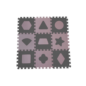BabyDan Pěnová hrací podložka puzzle Geometrické tvary, Rose 90x90 cm