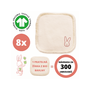 BabyBio Hygienické žínky z BIO bavlny doplňovací sada  8ks