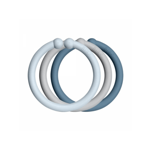 Bibs Loops kroužky 12 ks Baby Blue/Cloud/Petrol
