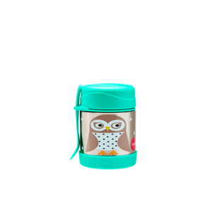 3 SPROUTS Termoska na jídlo + vidlička Owl Mint