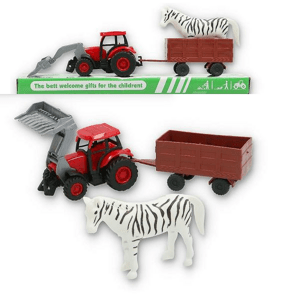 Traktor s vlečkou a zvířátkem - kravička