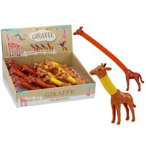 Pružná naťahovacia žirafa Pop Tube s LED světlem - hnědá