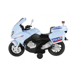 Policejní motorka na setrvačník - bílá