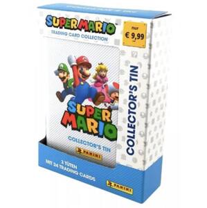 Super Mario plechovka se 3 balíčky karet - bílá
