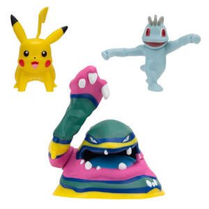 Pokémon akční figurky Pikachu, Alolan Muk a Machop - 5 cm