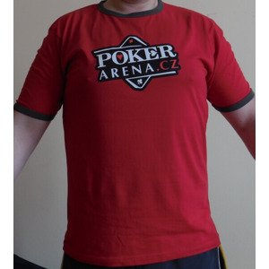 Červené pánské tričko s logem Poker-Arena.cz, velikost XL