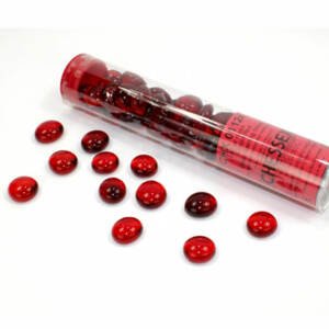 Chessex skleněné žetony countery červené Crystal Red – 40 ks